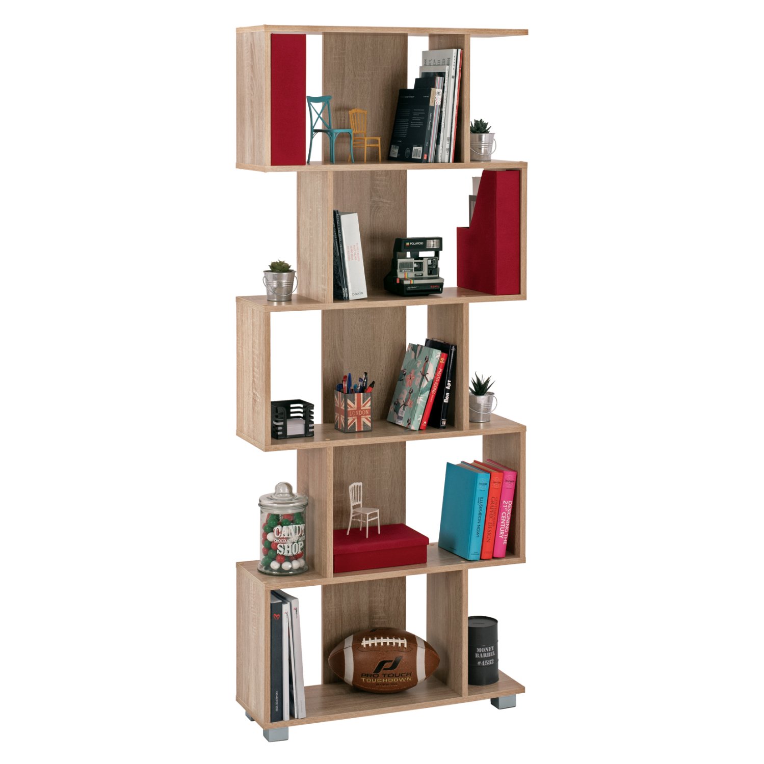 bibliothiki-melaminis-fb9238502-sonama-7 ΒΙΒΛΙΟΘΗΚΗ ΜΕΛΑΜΙΝΗΣ EZIR HM2385.02 SONAMA 70x25x177Υ εκ. - Image 1