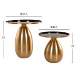 ΒΟΗΘΗΤΙΚΑ ΤΡΑΠΕΖΑΚΙΑ 2ΤΜΧ DEANNA HM9661 ΜΕΤΑΛΛΟ ΣΕ ΜΑΥΡΟ&ΧΡΥΣΟ Φ50,5 & Φ40,5εκ. - Image 2