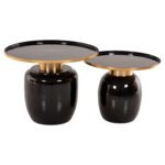 ΒΟΗΘΗΤΙΚΑ ΤΡΑΠΕΖΑΚΙΑ 2ΤΜΧ FRYNX HM9662 ΜΕΤΑΛΛΟ ΜΑΥΡΟ&ΧΡΥΣΟ Φ60 & Φ50,5 εκ. - Image 3