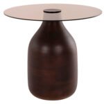 ΒΟΗΘΗΤΙΚΑ ΤΡΑΠΕΖΑΚΙΑ 2ΤΜΧ CHANG HM9668 ΞΥΛΟ MANGO-ΓΥΑΛΙ TOP Φ55x49,5Υ & Φ40x36,5Υεκ. - Image 3