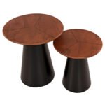 ΒΟΗΘΗΤΙΚΑ ΤΡΑΠΕΖΑΚΙΑ 2ΤΜΧ SUNNI HM9669 ΜΕΤΑΛΛΟ ΜΑΥΡΟ-MANGO TOP Φ48,5 & Φ39,5 εκ. - Image 4