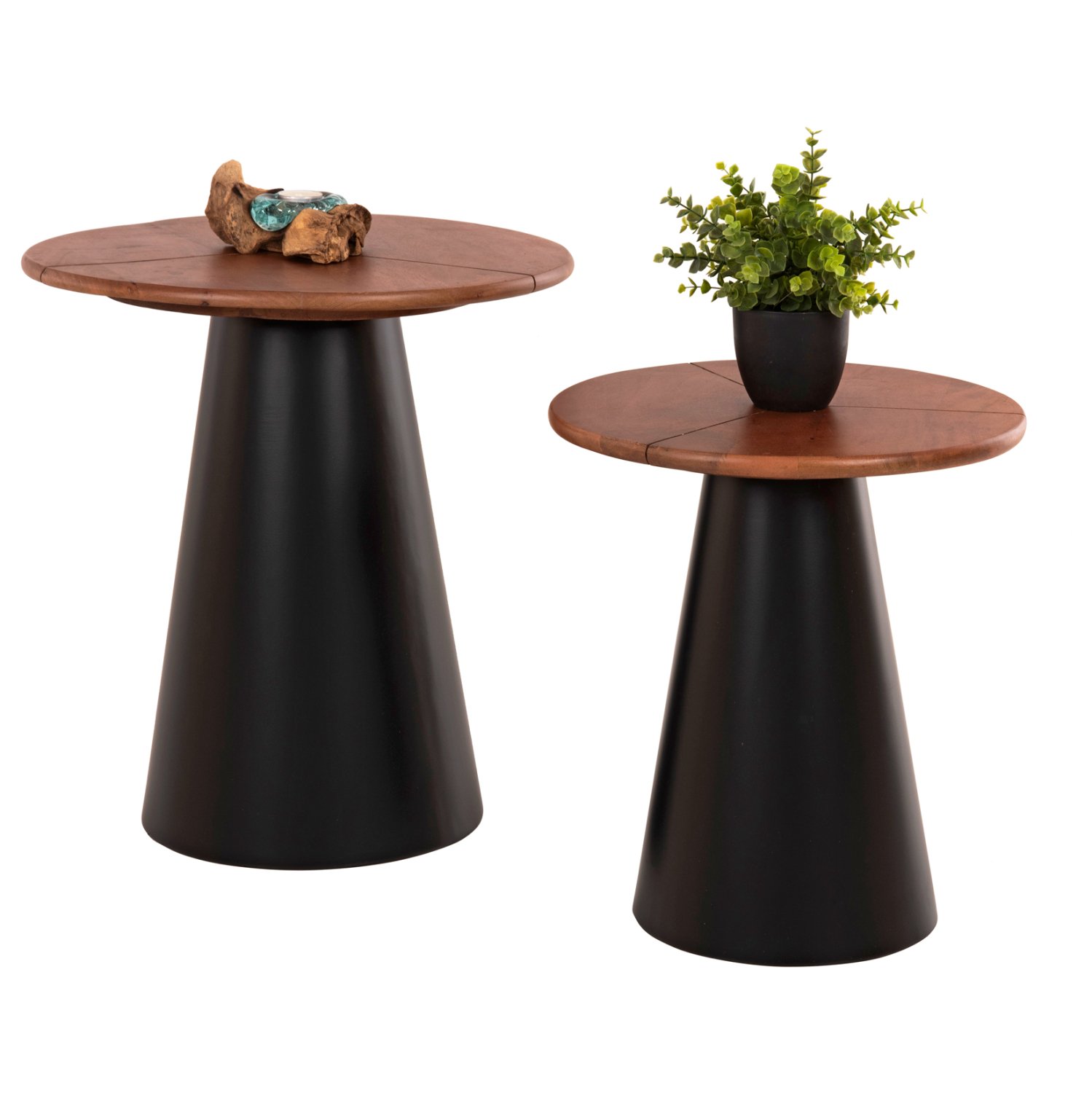 boithitika-trapezakia-2tmch-fb99669-meta ΒΟΗΘΗΤΙΚΑ ΤΡΑΠΕΖΑΚΙΑ 2ΤΜΧ SUNNI HM9669 ΜΕΤΑΛΛΟ ΜΑΥΡΟ-MANGO TOP Φ48,5 & Φ39,5 εκ. - Image 1