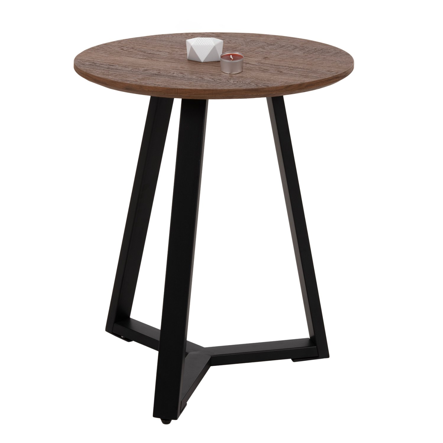 boithitiko-trapezaki-fb9958704-mdf-karyd ΒΟΗΘΗΤΙΚΟ ΤΡΑΠΕΖΑΚΙ ROCKET HM9587.04 MDF ΚΑΡΥΔΙ-ΜΑΥΡΗ ΜΕΤΑΛΛΙΚΗ ΒΑΣΗ Φ45x55Υεκ. - Image 1