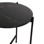 ΒΟΗΘΗΤΙΚΟ ΤΡΑΠΕΖΙ HM9589.01 MDF ΜΑΥΡΟ ΜΑΡΜΑΡΟ-ΜΑΥΡΗ ΜΕΤΑΛΛΙΚΗ ΒΑΣΗ Φ50x55Υεκ. - Image 4