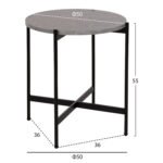 ΒΟΗΘΗΤΙΚΟ ΤΡΑΠΕΖΙ HM9589.02 MDF ΓΚΡΙ ΜΑΡΜΑΡΟ-ΜΑΥΡΗ ΜΕΤΑΛΛΙΚΗ ΒΑΣΗ Φ50x55Υεκ. - Image 2