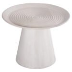 ΒΟΗΘΗΤΙΚΟ ΤΡΑΠΕΖΙ ΣΤΡΟΓΓΥΛΟ ROSS HM9708 ΜΑΣΙΦ ΞΥΛΟ MANGO ΣΕ ΛΕΥΚΟ Φ45x48Υεκ. - Image 3