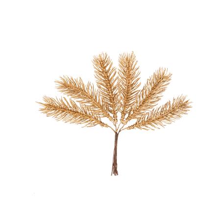 c0cf4d03-a98c-44e4-85e1-ef32eb9ff26e Beauty Home 6 κλαδιά έλατου σε κλαδί ματ χρυσό 17 cm - Image 1