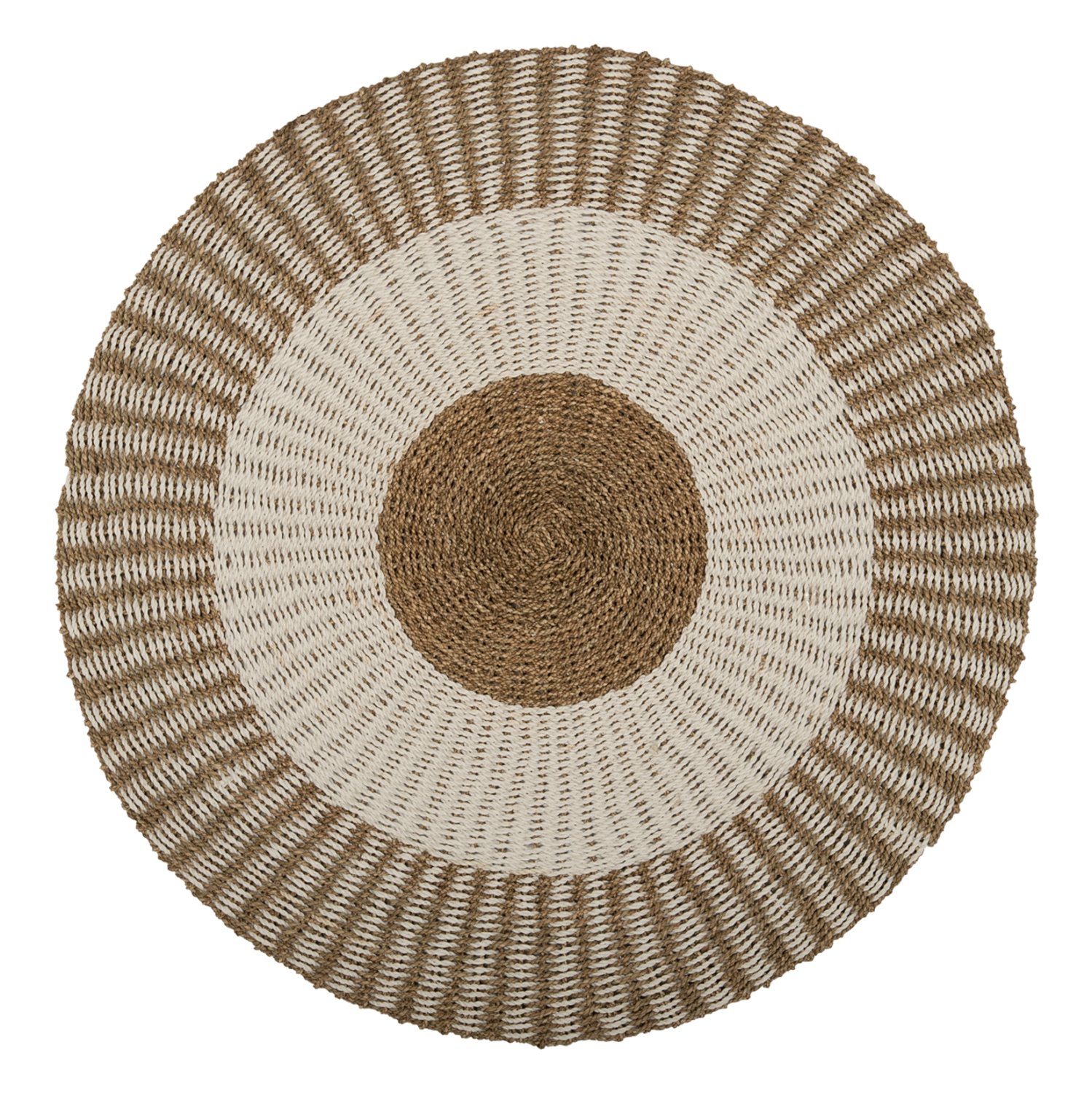 chali-stroggylo-fb97842-apo-fysikes-ines ΧΑΛΙ ΣΤΡΟΓΓΥΛΟ KIRKI HM7842 ΑΠΟ ΦΥΣΙΚΕΣ ΙΝΕΣ SEAGRASS ΛΕΥΚΟ-ΦΥΣΙΚΟ Φ150εκ. - Image 1