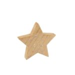 Beauty Home Αστέρι ξύλινο με ασημί γκλίτερ 7.5 x 7.5 x 1.5 cm