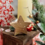 Beauty Home Αστέρι ξύλινο με ασημί γκλίτερ 7.5 x 7.5 x 1.5 cm - Image 2