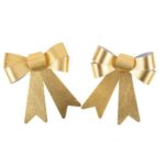 Beauty Home Σετ 2 Διακοσμητικών Φιογκών σε Μεταλλικό Χρυσό 16 x 18,5 cm