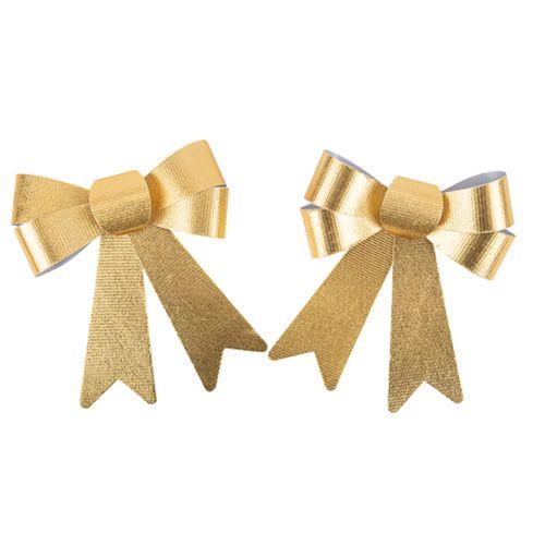 d99fe3d2-06eb-4160-ab27-856b4892fdb0 Beauty Home Σετ 2 Διακοσμητικών Φιογκών σε Μεταλλικό Χρυσό 16 x 18,5 cm - Image 1