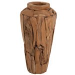 ΔΙΑΚΟΣΜΗΤΙΚΟ ΒΑΖΟ ΔΑΠΕΔΟΥ ZENIA HM7920 ΑΠΟ ΚΟΜΜΑΤΙΑ ΑΝΑΚΥΚΛΩΜΕΝΟΥ ΞΥΛΟΥ TEAK ΣΕ ΦΥΣΙΚΟ Φ40x80Υ εκ.