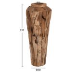 ΔΙΑΚΟΣΜΗΤΙΚΟ ΒΑΖΟ ΔΑΠΕΔΟΥ ZENIA HM7921 ΑΠΟ ΚΟΜΜΑΤΙΑ ΑΝΑΚΥΚΛΩΜΕΝΟΥ ΞΥΛΟΥ TEAK ΣΕ ΦΥΣΙΚΟ Φ50x120Υ εκ. - Image 2