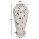 ΔΙΑΚΟΣΜΗΤΙΚΟ ΒΑΖΟ ΔΑΠΕΔΟΥ ΜΕ ΒΑΣΗ-ΠΙΑΤΑΚΙ LAUREL HM7937 ΤΕΡΑΚΟΤΑ- ΛΕΥΚΗ ΠΑΤΙΝΑ Φ45x100Y εκ. - Image 2