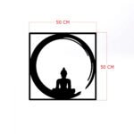 ΔΙΑΚΟΣΜΗΤΙΚΟ ΤΟΙΧΟΥ 100% ΜΕΤΑΛΛΙΚΟ ΜΑΥΡΟ BUDDHA FIGURE 50Χ50 HM7210 - Image 2