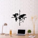 ΔΙΑΚΟΣΜΗΤΙΚΟ ΤΟΙΧΟΥ 100% ΜΕΤΑΛΛΙΚΟ ΜΑΥΡΟ ΠΑΓΚΟΣΜΙΟΣ ΧΑΡΤΗΣ 48Χ50 HM7214 - Image 3