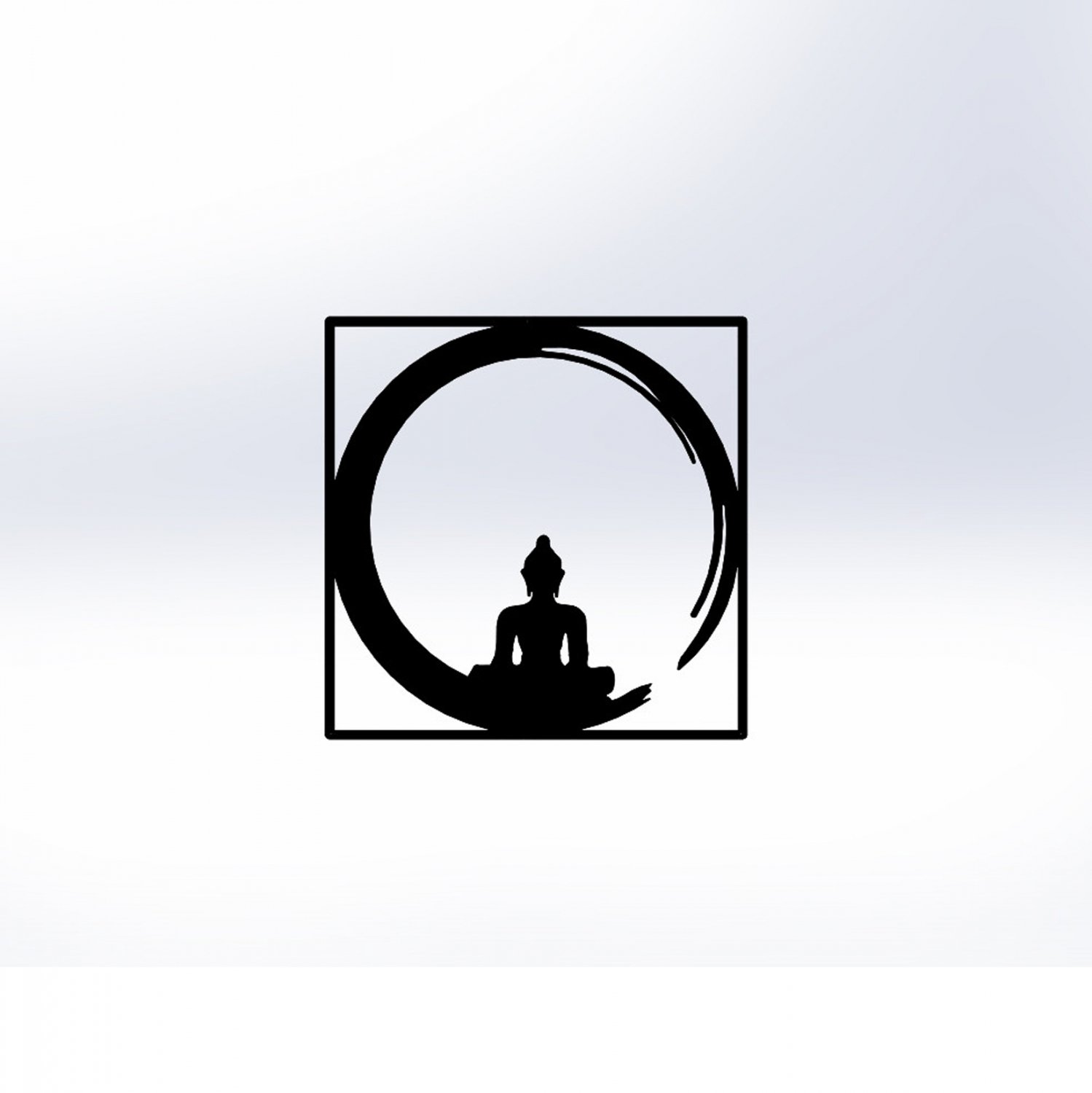 diakosmitiko-toichoy-100-metalliko-mayro ΔΙΑΚΟΣΜΗΤΙΚΟ ΤΟΙΧΟΥ 100% ΜΕΤΑΛΛΙΚΟ ΜΑΥΡΟ BUDDHA FIGURE 50Χ50 HM7210 - Image 1