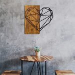 ΔΙΑΚΟΣΜΗΤΙΚΟ ΤΟΙΧΟΥ ΞΥΛΙΝΟ ΜΑΣΙΦ ΜΕ ΜΕΤΑΛΛΙΚΗ ΚΑΡΔΙΑ HM7219 58x58 εκ. - Image 5