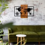 ΔΙΑΚΟΣΜΗΤΙΚΟ ΤΟΙΧΟΥ ΞΥΛΙΝΟ ΜΕ ΜΕΤΑΛΛΙΚO ΠΑΓΚΟΣΜΙΟ ΧΑΡΤΗ 85Χ58 HM7223 - Image 5