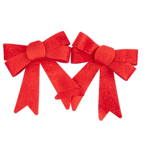 e831a2ce-a985-429f-991c-090da9aca8d9 Beauty Home Σετ 2 Βελούδινων Κόκκινων Φιογκών με Γκλίτερ 15 x 17 cm - Image 1