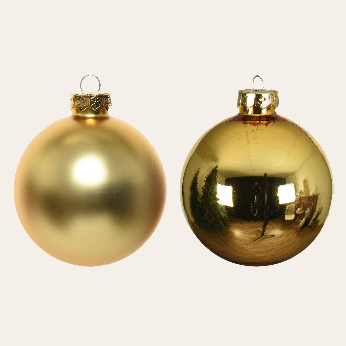 eef1dd46-0d35-411e-9572-79cb4e879932 Beauty Home ΓΥΑΛΙΝΕΣ ΜΠΑΛΕΣ ΧΡΥΣΕΣ 8 CM ΣΕΤ 8 ΤΜΧ - Image 1