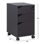 ΕΠΑΓΓΕΛΜΑΤΙΚΗ ΣΥΡΤΑΡΙΕΡΑ ΓΡΑΦΕΙΟΥ ΜΕ ΡΟΔΑΚΙΑ ROSEWOOD HM2108 40X40X66Y εκ. - Image 2