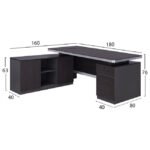 ΕΠΑΓΓΕΛΜΑΤΙΚΟ ΓΡΑΦΕΙΟ ΑΡΙΣΤΕΡΗ ΓΩΝΙΑ HM2092L ROSEWOOD 180X160X76Y εκ. - Image 2