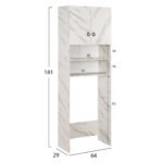 ΕΠΙΠΛΟ ΠΛΥΝΤΗΡΙΟΥ ΜΕ ΡΑΦΙΑ&ΝΤΟΥΛΑΠΙ TERRY ΛΕΥΚΟ ΜΑΡΜΑΡΟ ΕΦΕ HM9122.12 64Χ29Χ181Υεκ. - Image 2