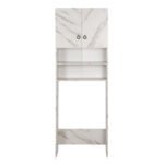 ΕΠΙΠΛΟ ΠΛΥΝΤΗΡΙΟΥ ΜΕ ΡΑΦΙΑ&ΝΤΟΥΛΑΠΙ TERRY ΛΕΥΚΟ ΜΑΡΜΑΡΟ ΕΦΕ HM9122.12 64Χ29Χ181Υεκ. - Image 4