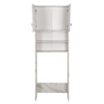 ΕΠΙΠΛΟ ΠΛΥΝΤΗΡΙΟΥ ΜΕ ΡΑΦΙΑ&ΝΤΟΥΛΑΠΙ TERRY ΛΕΥΚΟ ΜΑΡΜΑΡΟ ΕΦΕ HM9122.12 64Χ29Χ181Υεκ. - Image 5