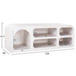 ΕΠΙΠΛΟ ΤΗΛΕΟΡΑΣΗΣ HANDYR HM9704 ΜΑΣΙΦ ΞΥΛΟ MANGO ΣΕ ΛΕΥΚΟ 130x40x45Yεκ. - Image 2