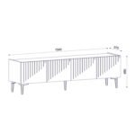 ΕΠΙΠΛΟ ΤΗΛΕΟΡΑΣΗΣ ΣΕ ΦΥΣΙΚΟ ΧΡΩΜΑ ΚΑΙ ΕΠΙΦΑΝΕΙΑ ΜΑΥΡΟ ΜΑΡΜΑΡΟ 154x37x45Yεκ.HM9435.01 - Image 2