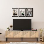 ΕΠΙΠΛΟ ΤΗΛΕΟΡΑΣΗΣ ΣΕ ΦΥΣΙΚΟ ΧΡΩΜΑ ΚΑΙ ΕΠΙΦΑΝΕΙΑ ΜΑΥΡΟ ΜΑΡΜΑΡΟ 154x37x45Yεκ.HM9435.01 - Image 4