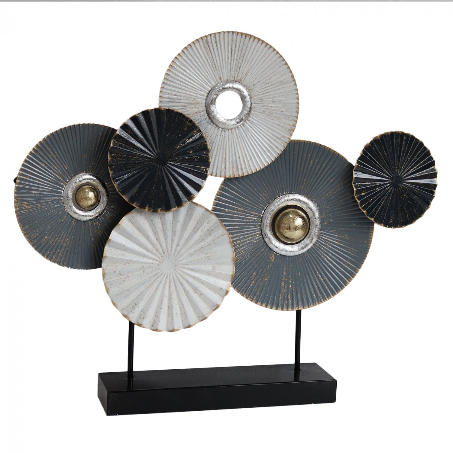 epitrapezio-metalliko-diakosmitiko-fb971 ΕΠΙΤΡΑΠΕΖΙΟ ΜΕΤΑΛΛΙΚΟ ΔΙΑΚΟΣΜΗΤΙΚΟ HM7171 ΓΚΡΙ ΛΕΥΚΟ 65x9x54,5Y εκ. - Image 1