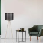 ΦΩΤΙΣΤΙΚΟ ΔΑΠΕΔΟΥ ΞΥΛΙΝΟ CAGNEY ΕΚΡΟΥ ΜΕ ΜΑΥΡΟ ΚΑΠΕΛΟ HM7272.17 Φ38x145 εκ. - Image 3