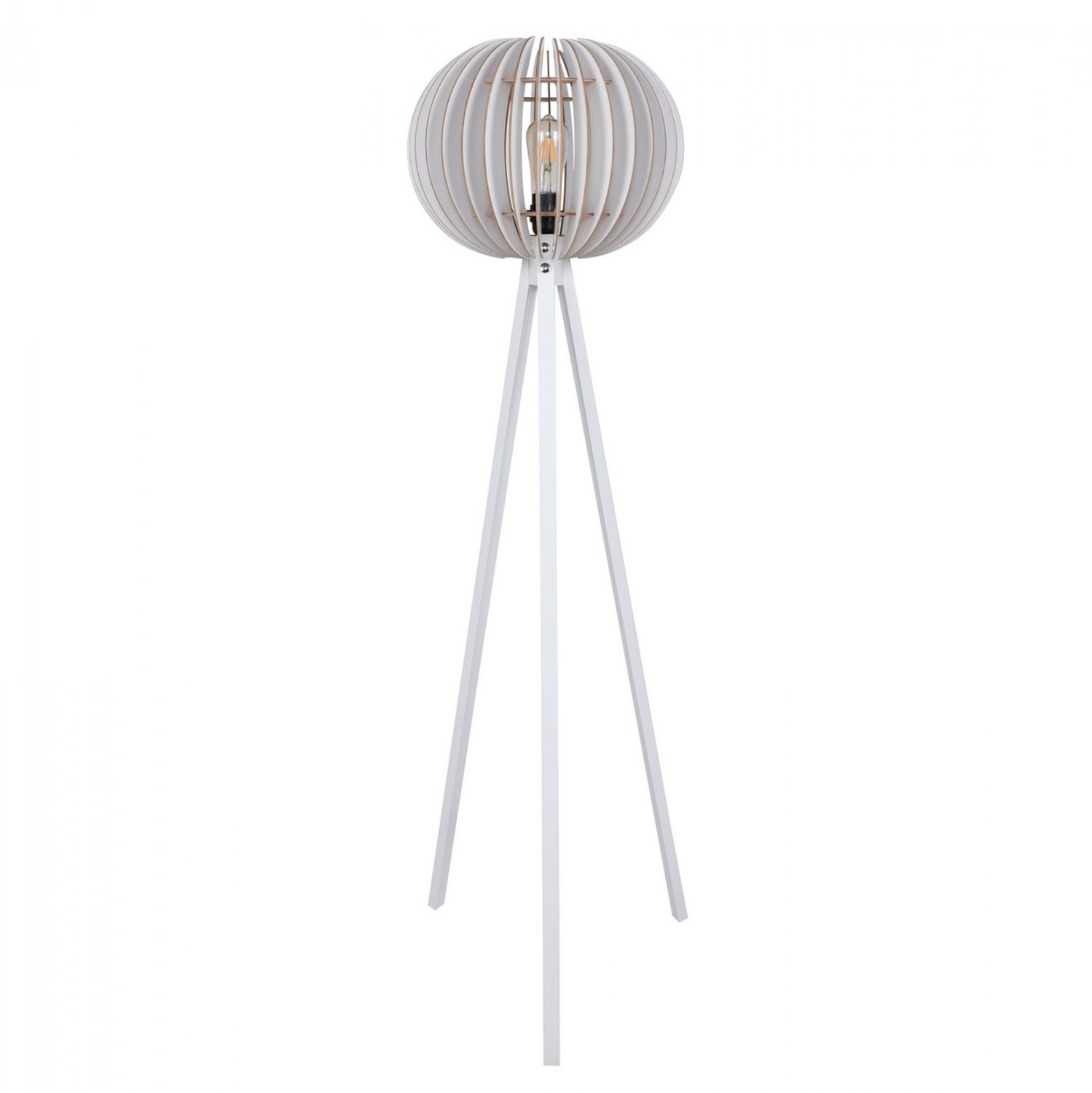 fotistiko-dapedoy-xylino-me-leyko-kapelo ΦΩΤΙΣΤΙΚΟ ΔΑΠΕΔΟΥ ΞΥΛΙΝΟ ΜΕ ΛΕΥΚΟ ΚΑΠΕΛΟ ΑΠΟ MDF HM7375.01 Φ36x145Υ εκ. - Image 1