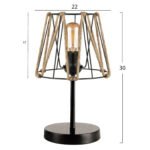 ΦΩΤΙΣΤΙΚΟ ΕΠΙΤΡΑΠΕΖΙΟ ΜΕΤΑΛΛΙΚΟ ΜΑΥΡΟ ΜΕ ΣΧΟΙΝΙ HM7618.01 - Image 2