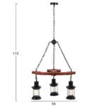 ΦΩΤΙΣΤΙΚΟ ΟΡΟΦΗΣ 3-ΦΩΤΟ HM4115 ΞΥΛΟ-ΜΕΤΑΛΛΟ-ΓΥΑΛΙ 115Υ εκ. - Image 2