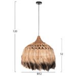 ΦΩΤΙΣΤΙΚΟ ΟΡΟΦΗΣ ΑΠΟ ΙΝΕΣ ΑΜΠΑΚΑ ΣΕ ΦΥΣΙΚΟ ΚΑΙ ΜΑΥΡΟ ΧΡΩΜΑ Φ52x52-120Yεκ.HM7761 - Image 2