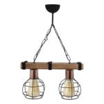 ΦΩΤΙΣΤΙΚΟ ΟΡΟΦΗΣ ΔΙΦΩΤΟ ΜΕ ΞΥΛΟ ΚΑΙ ΜΕΤΑΛΛΙΚΑ ΠΛΕΓΜΑΤΑ 40x16x63Υεκ.HM7681.01 - Image 3