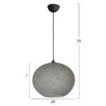 ΦΩΤΙΣΤΙΚΟ ΟΡΟΦΗΣ ΕΣΩΤΕΡΙΚΟΥ ΧΩΡΟΥ ΓΚΡΙ Φ20Χ70Υεκ. HM7626.01 - Image 2