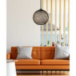 ΦΩΤΙΣΤΙΚΟ ΟΡΟΦΗΣ ΕΣΩΤΕΡΙΚΟΥ ΧΩΡΟΥ ΚΡΕΜΑΣΤΟ HM7352.03 ΑΠΟ ΣΧΟΙΝΙ ΜΑΥΡΟ ΜΠΕΖ Φ22x55Υ εκ. - Image 3