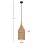 ΦΩΤΙΣΤΙΚΟ ΟΡΟΦΗΣ CARBOY HM7884 ΚΡΕΜΑΣΤΟ ΑΠΟ RATTAN ΣΕ ΦΥΣΙΚΟ ΧΡΩΜΑ Φ28x163,5Yεκ. - Image 2