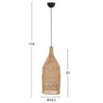 ΦΩΤΙΣΤΙΚΟ ΟΡΟΦΗΣ HM7886 ΚΡΕΜΑΣΤΟ ΑΠΟ RATTAN ΣΕ ΦΥΣΙΚΟ ΧΡΩΜΑ Φ34,5x178Yεκ. - Image 2