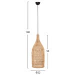 ΦΩΤΙΣΤΙΚΟ ΟΡΟΦΗΣ THEON HM7888 ΚΡΕΜΑΣΤΟ ΑΠΟ RATTAN ΣΕ ΦΥΣΙΚΟ ΧΡΩΜΑ Φ22x148Υ εκ. - Image 2