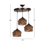 ΦΩΤΙΣΤΙΚΟ ΟΡΟΦΗΣ ΕΣΩΤΕΡΙΚΟΥ ΧΩΡΟΥ ΚΡΕΜΑΣΤΟ 3ΦΩΤΟ ΞΥΛΟ BAMBOO ΚΑΡΥΔΙ HM7479 23x15εκ. - Image 2