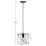 ΦΩΤΙΣΤΙΚΟ ΟΡΟΦΗΣ ΚΡΕΜΑΣΤΟ HM4039 ΜΑΥΡΟΣ ΜΕΤΑΛΛΙΚΟΣ ΚΥΒΟΣ 16x16x123Υεκ. - Image 2