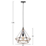 ΦΩΤΙΣΤΙΚΟ ΟΡΟΦΗΣ ΚΡΕΜΑΣΤΟ HM4062 ΜΕΤΑΛΛΟ ΜΑΥΡΟ-ΣΧΟΙΝΙ 33x37x128Υεκ. - Image 2