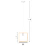 ΦΩΤΙΣΤΙΚΟ ΟΡΟΦΗΣ ΚΡΕΜΑΣΤΟ HM4071 ΞΥΛΙΝΟ TΕΤΡΑΓΩΝΟ ΚΑΠΕΛΟ-ΛΕΥΚΟ ΚΑΛΩΔΙΟ 20Χ125Υ - Image 2